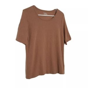 Time and Tru Tan Scallop Detail Shirt Size M